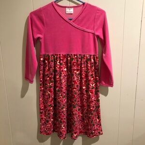 Hanna Andersson Floral Velour Dress size 7 (B3)